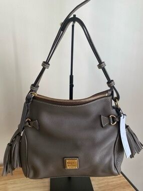 Dooney & Bourke Pebbled Leather Shoulder Bag with Tassel NWT!